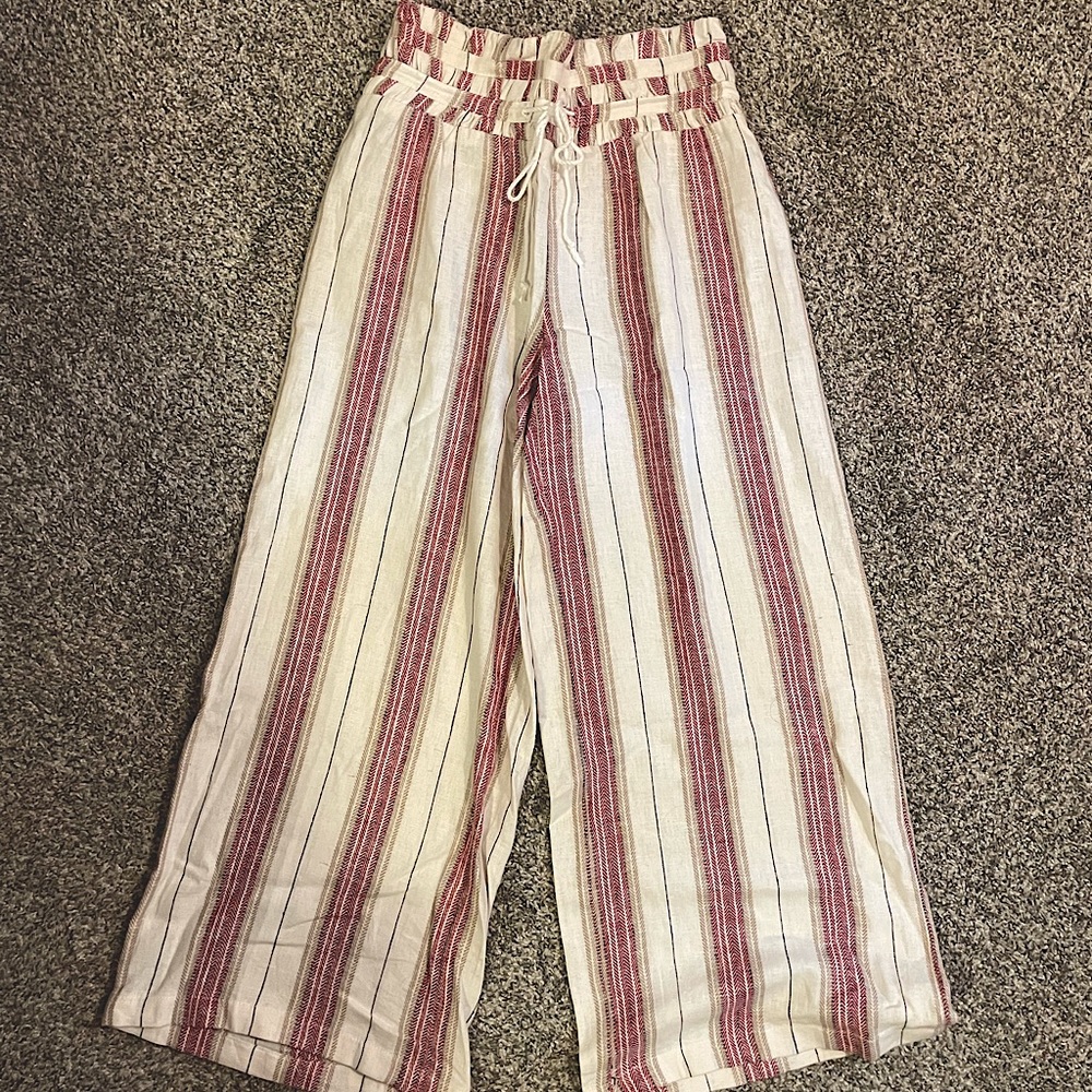 Striped Linen Beachy Pants